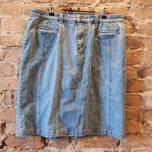 Light Blue Denim Pencil Skirt - Women